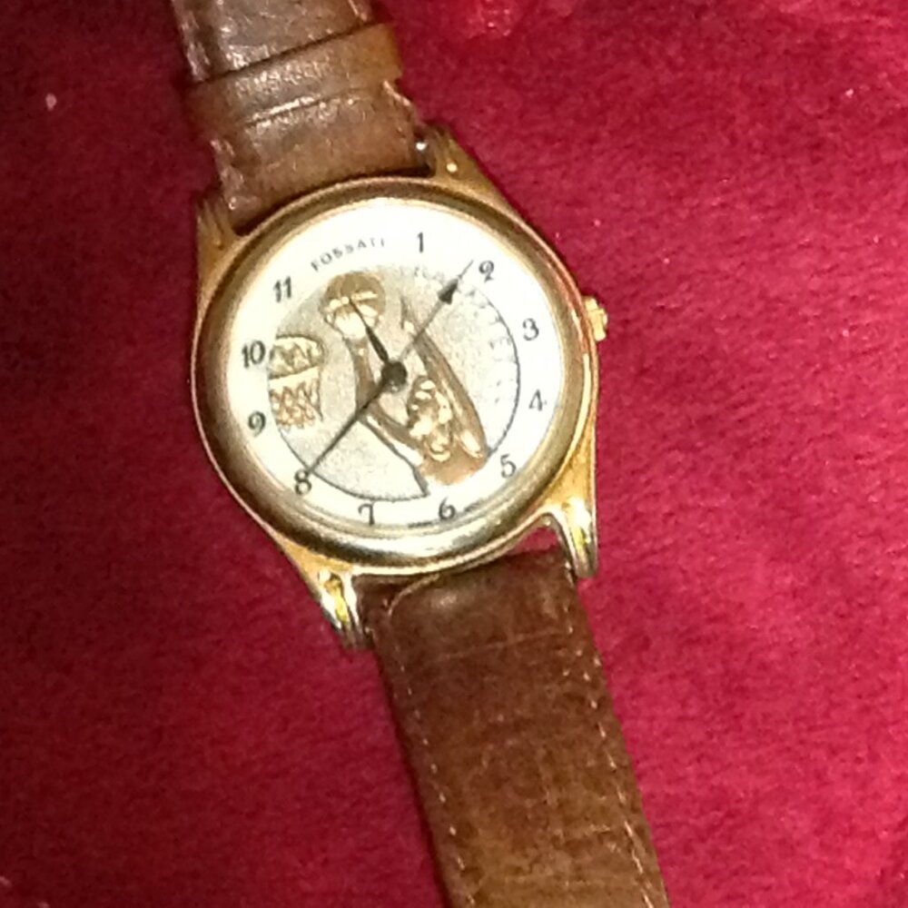 Rare Vintage Collectible Fossati 3D Basketball Player Wrist Watch